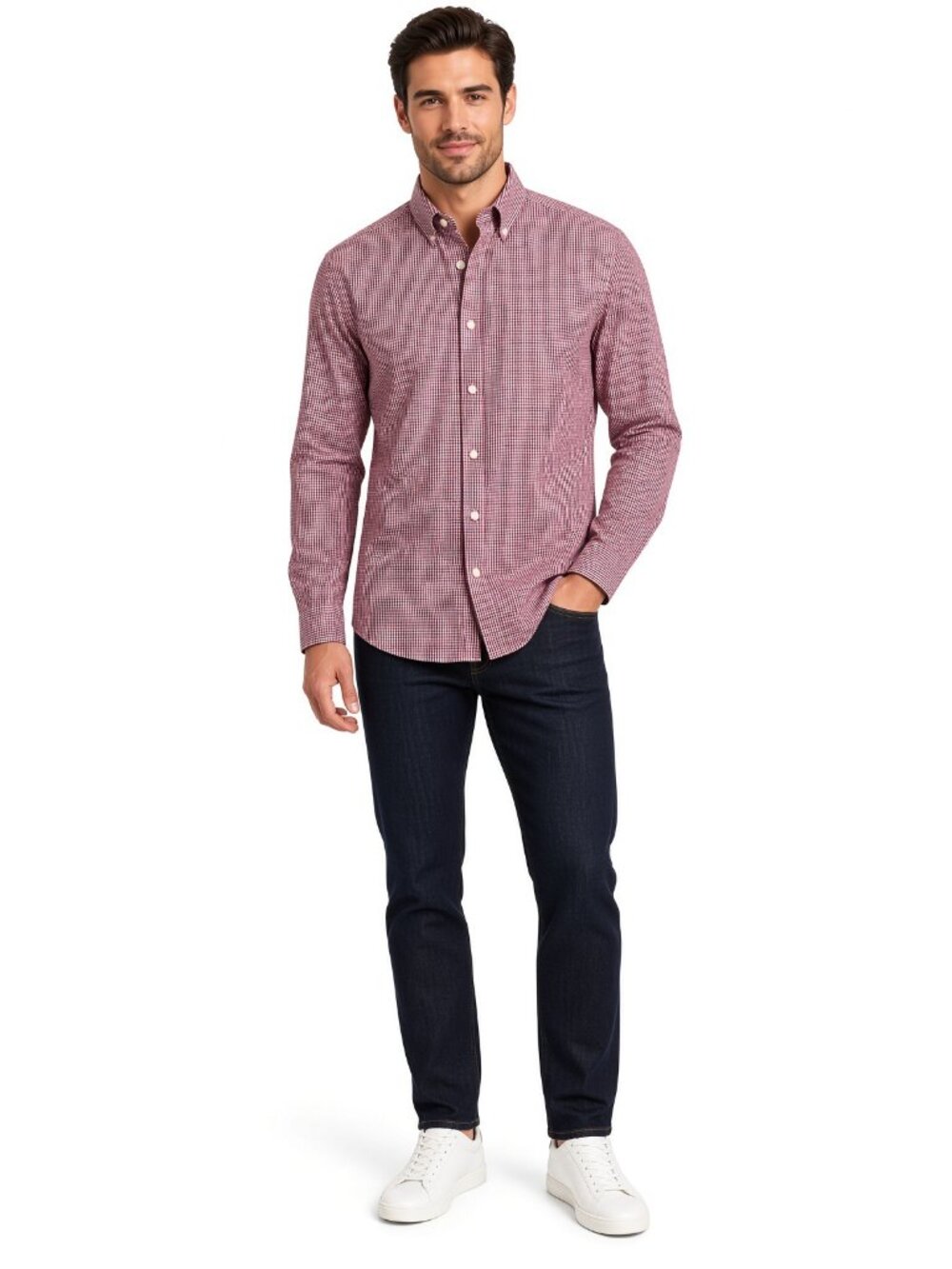 Nautica Men Gingham Button Down Shirt